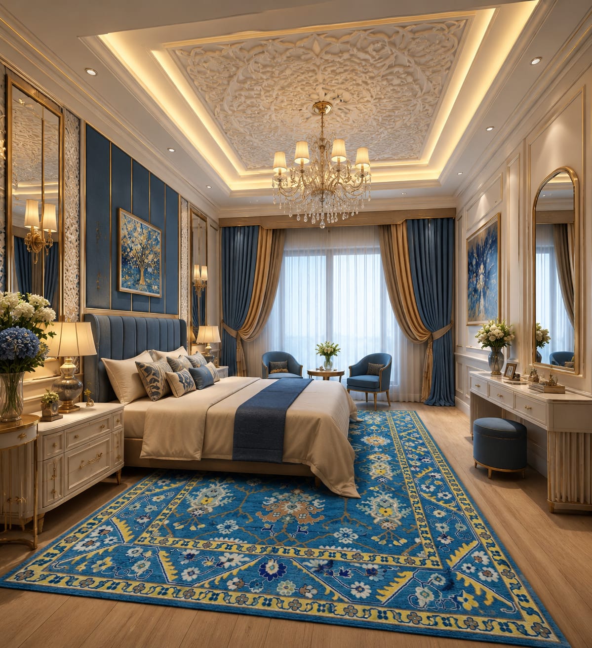 Hand knotted Rug Oushak